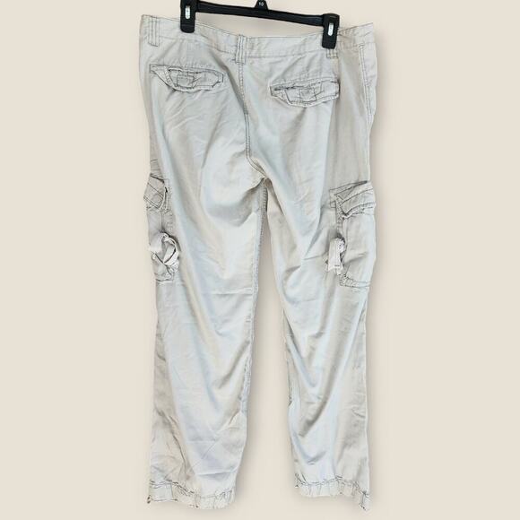 American Eagle Outfitters Pants Women's Sz 14 Cargo Light Weight Zipped Hems - Picture 2 of 10